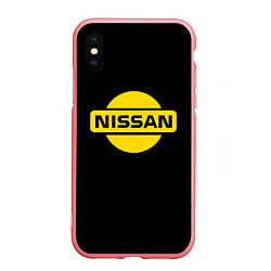 Чехол iPhone XS Max матовый Nissan yellow logo, цвет: 3D-баблгам