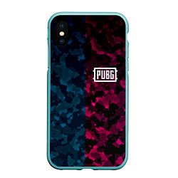 Чехол iPhone XS Max матовый PUBG camo texture, цвет: 3D-мятный