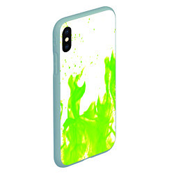Чехол iPhone XS Max матовый Кислотный огонь, цвет: 3D-мятный — фото 2