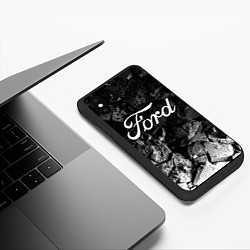 Чехол iPhone XS Max матовый Ford black graphite, цвет: 3D-черный — фото 2