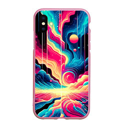 Чехол iPhone XS Max матовый Neon space fantasy - ai art