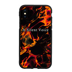 Чехол iPhone XS Max матовый A Silent Voice red lava, цвет: 3D-черный