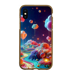 Чехол iPhone XS Max матовый Planet chupa chups - neon glow