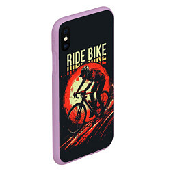 Чехол iPhone XS Max матовый Ride bike, цвет: 3D-сиреневый — фото 2