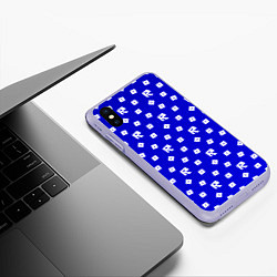 Чехол iPhone XS Max матовый Roblox blue pattern, цвет: 3D-светло-сиреневый — фото 2