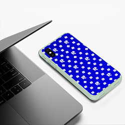 Чехол iPhone XS Max матовый Roblox blue pattern, цвет: 3D-салатовый — фото 2