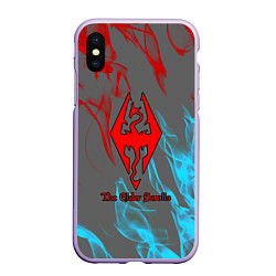 Чехол iPhone XS Max матовый The Elder Scrolls Online fire, цвет: 3D-светло-сиреневый