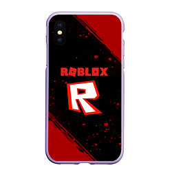 Чехол iPhone XS Max матовый Roblox текстура мобайл гейм, цвет: 3D-светло-сиреневый