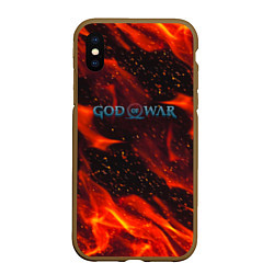 Чехол iPhone XS Max матовый God of war fire steel, цвет: 3D-коричневый