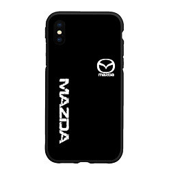 Чехол iPhone XS Max матовый Mazda white logo, цвет: 3D-черный