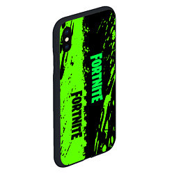 Чехол iPhone XS Max матовый Fortnite зёленая краска логотипы, цвет: 3D-черный — фото 2