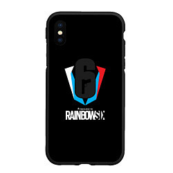 Чехол iPhone XS Max матовый Rainbow six шутер, цвет: 3D-черный