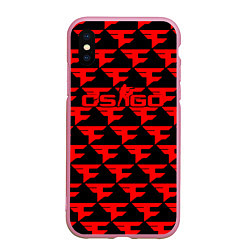 Чехол iPhone XS Max матовый Counter strike faze clan, цвет: 3D-розовый