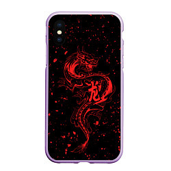 Чехол iPhone XS Max матовый Красный дракон Токийские мстители, цвет: 3D-сиреневый