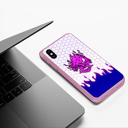 Чехол iPhone XS Max матовый Samurai logo cdproject, цвет: 3D-розовый — фото 2