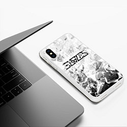 Чехол iPhone XS Max матовый Eagles white graphite, цвет: 3D-белый — фото 2