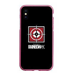 Чехол iPhone XS Max матовый Rainbow six action game, цвет: 3D-малиновый