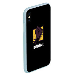 Чехол iPhone XS Max матовый Радуга 6 лого стиль, цвет: 3D-голубой — фото 2