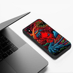 Чехол iPhone XS Max матовый Samurai logo cyberpunk, цвет: 3D-черный — фото 2
