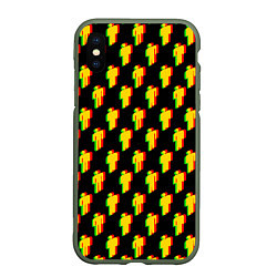 Чехол iPhone XS Max матовый Billie Eilish glitch pattern