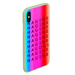 Чехол iPhone XS Max матовый Imagine Dragons neon rock, цвет: 3D-салатовый — фото 2