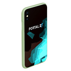 Чехол iPhone XS Max матовый Portal abstraction game valve, цвет: 3D-салатовый — фото 2