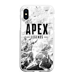 Чехол iPhone XS Max матовый Apex Legends white graphite, цвет: 3D-белый