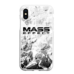 Чехол iPhone XS Max матовый Mass Effect white graphite, цвет: 3D-белый