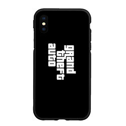 Чехол iPhone XS Max матовый Grand theft auto logo, цвет: 3D-черный