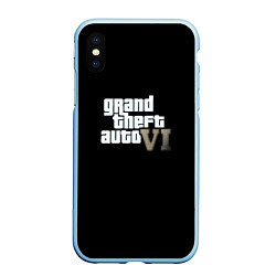 Чехол iPhone XS Max матовый GTA 6 game, цвет: 3D-голубой