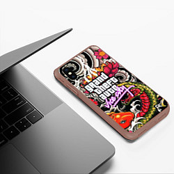 Чехол iPhone XS Max матовый GTA vice city yakudza, цвет: 3D-коричневый — фото 2