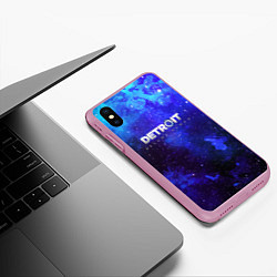 Чехол iPhone XS Max матовый Detroit become human space, цвет: 3D-розовый — фото 2