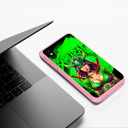 Чехол iPhone XS Max матовый Девушка самурай с рогами, цвет: 3D-баблгам — фото 2