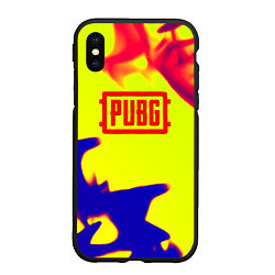 Чехол iPhone XS Max матовый PUBG neon flame