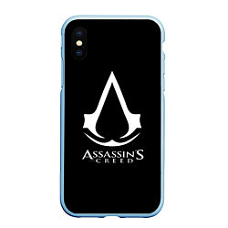 Чехол iPhone XS Max матовый Assassins Creed logo game, цвет: 3D-голубой