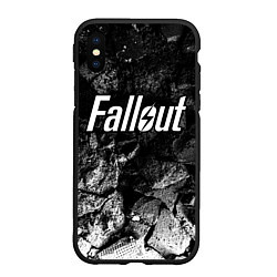 Чехол iPhone XS Max матовый Fallout black graphite