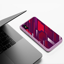 Чехол iPhone XS Max матовый Абстракция графика экстремальной формы, цвет: 3D-сиреневый — фото 2