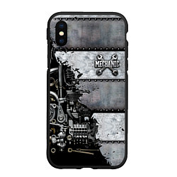 Чехол iPhone XS Max матовый Mechanic Iron, цвет: 3D-черный