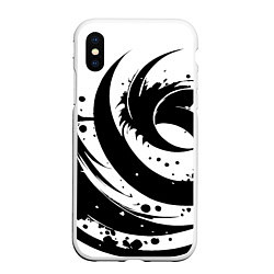 Чехол iPhone XS Max матовый Ai art black and white abstraction, цвет: 3D-белый