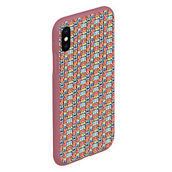 Чехол iPhone XS Max матовый Монстры и человечки, цвет: 3D-малиновый — фото 2