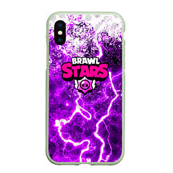 Чехол iPhone XS Max матовый Brawl stars storm neon, цвет: 3D-салатовый