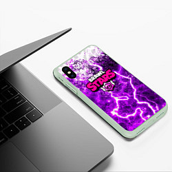 Чехол iPhone XS Max матовый Brawl stars storm neon, цвет: 3D-салатовый — фото 2