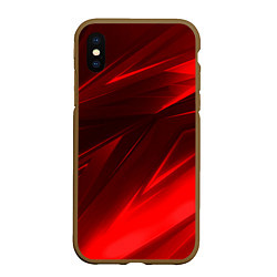 Чехол iPhone XS Max матовый Абстрактные линии красный, цвет: 3D-коричневый