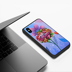 Чехол iPhone XS Max матовый Алина объемные розы, цвет: 3D-черный — фото 2