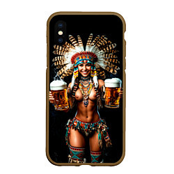 Чехол iPhone XS Max матовый Индейское пиво - фирменное подача