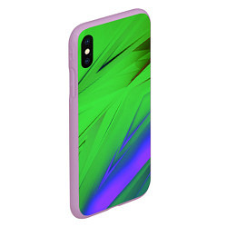 Чехол iPhone XS Max матовый Кислотно неоновая геометрия, цвет: 3D-сиреневый — фото 2