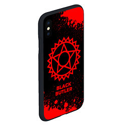 Чехол iPhone XS Max матовый Black Butler - red gradient, цвет: 3D-черный — фото 2