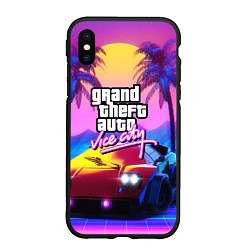 Чехол iPhone XS Max матовый Vice city retro wave Lambo