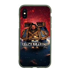 Чехол iPhone XS Max матовый Warhammer 40000 space marine 2 Captain Titus, цвет: 3D-темно-зеленый