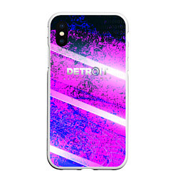 Чехол iPhone XS Max матовый Detroit become human neon, цвет: 3D-белый